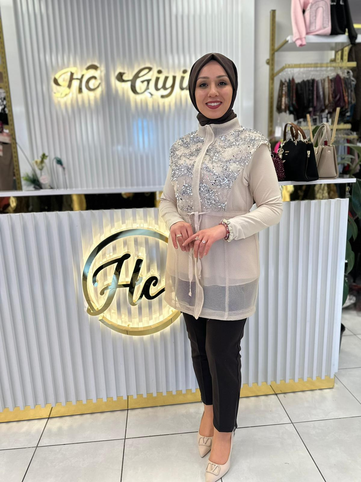 KREM İTHAL FİLE YELEK