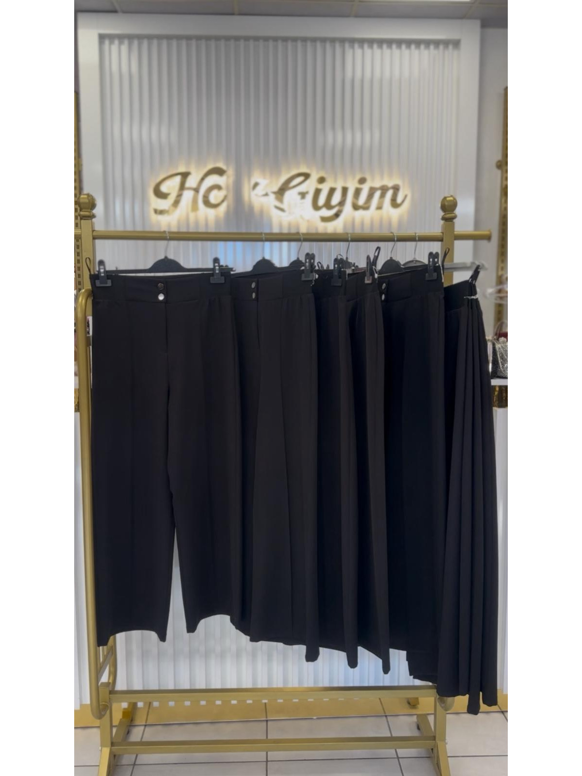 SİYAH DOUBLE KUMAŞ PALAZZO PANTOLON