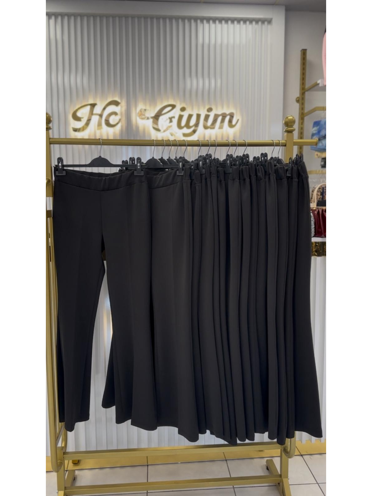 SİYAH SCUBA DALGIÇ KUMAŞ İSPANYOL PAÇA PANTOLON 