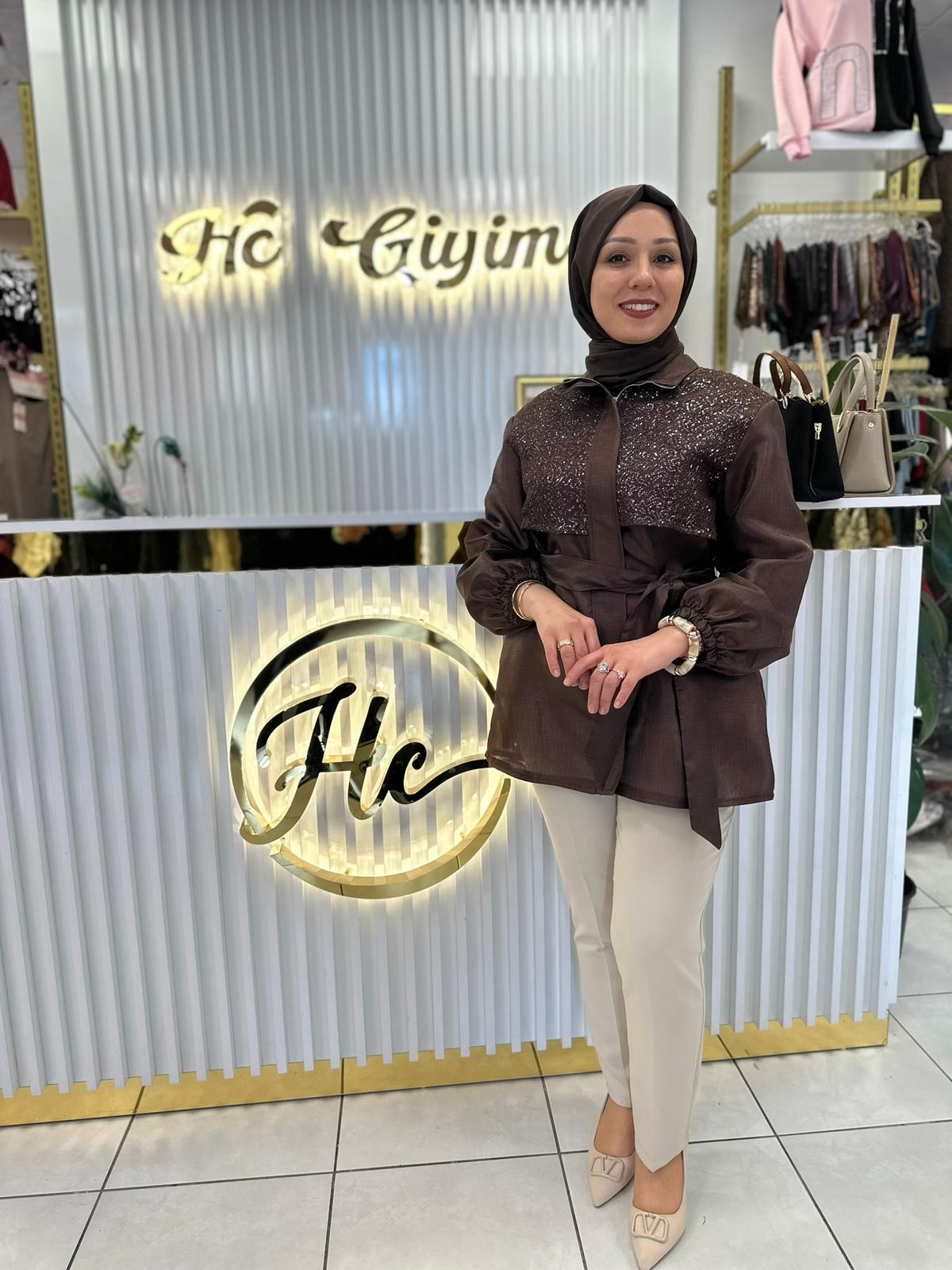 KAHVERENGİ SİMLİ CEKET