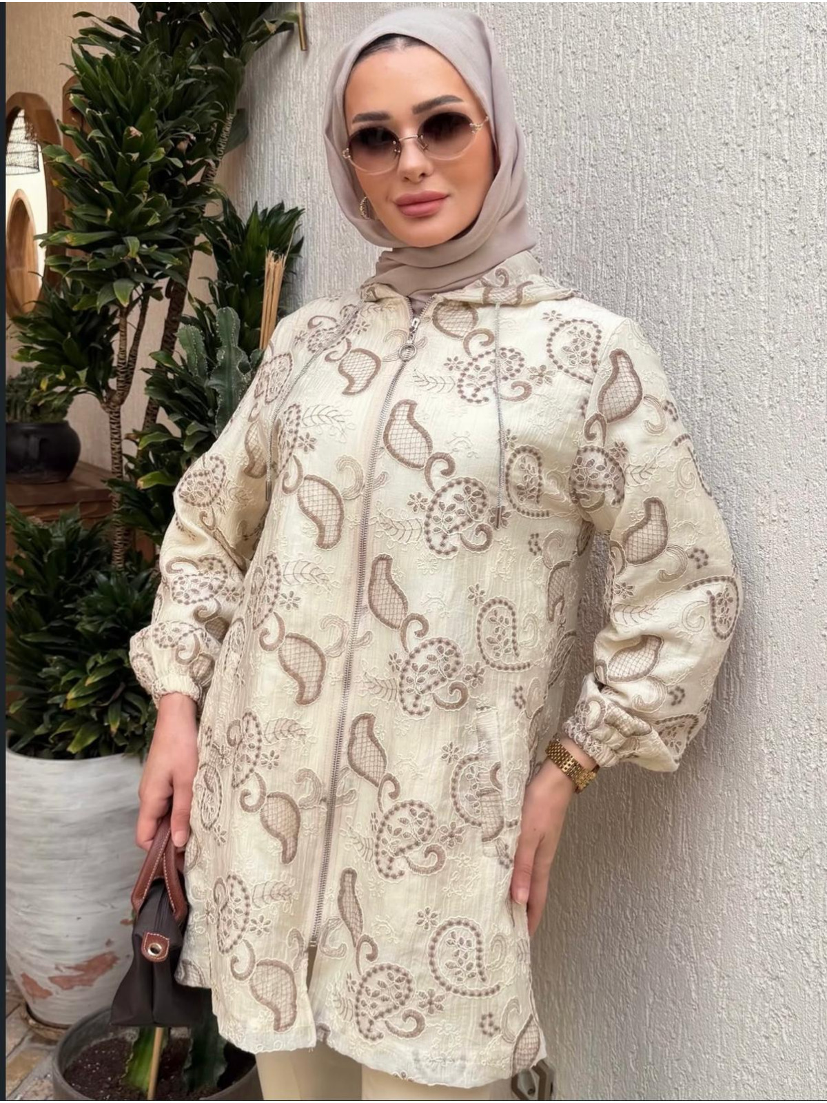 KAHVERENGİ İÇİ ASTARLI TÜL CEKET