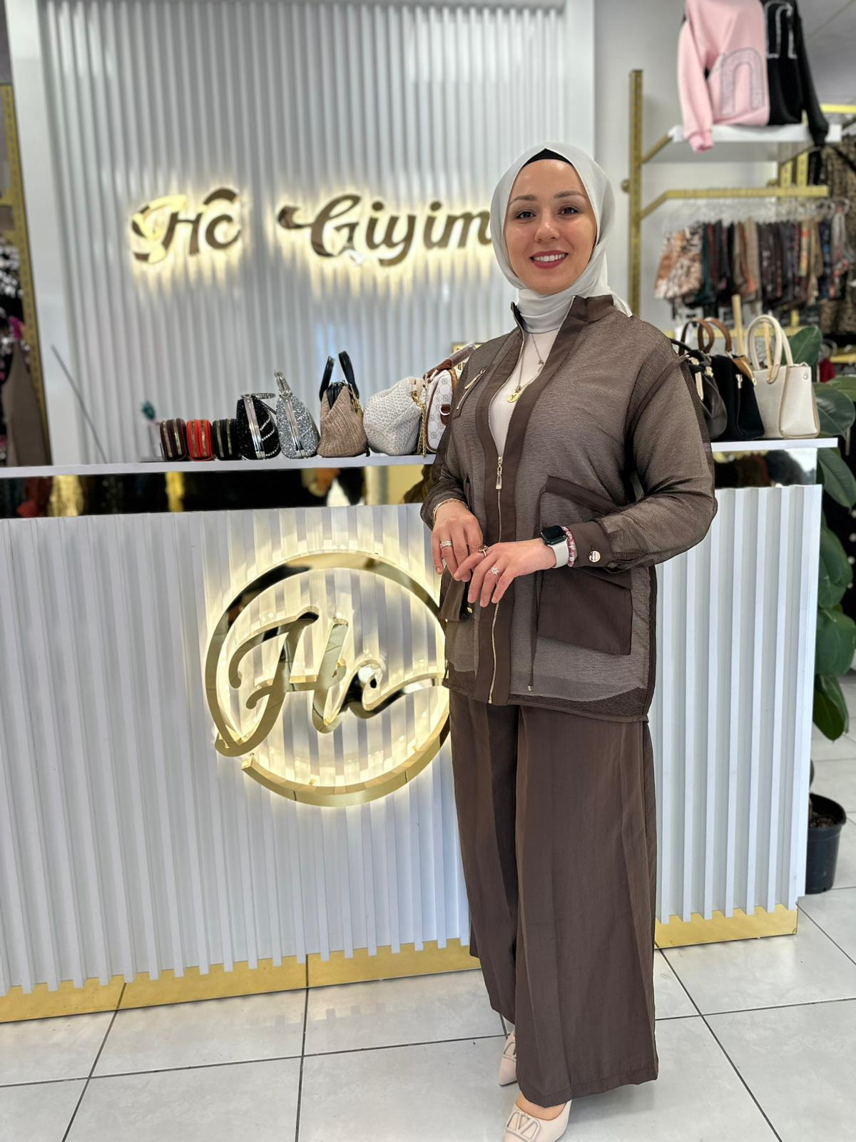 KAHVERENGİ FİLE CEKETLİ İKİLİ TAKIM
